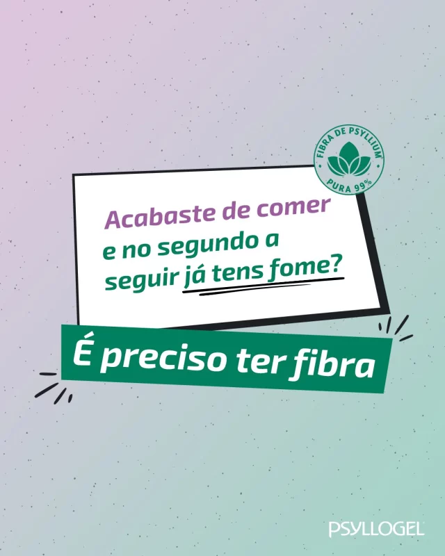 Se te identificas, precisas de saber isto: A fibra solúvel do Psyllium pode ajudar a retardar a digestão e absorção de hidratos de carbono, o que contribui para o controlo de glicémia e redução dos picos de fome).

Experimenta os suplementos Psyllogel, (disponíveis no sabor neutro, morango ou laranja sanguínea), e sente mais equilíbrio ao longo do dia. 🌱

Os suplementos alimentares não devem ser utilizados como substitutos de um regime alimentar equilibrado e de um modo de vida saudável. Mantenha fora da vista e do alcance das crianças. Não exceder a toma diária recomendada.