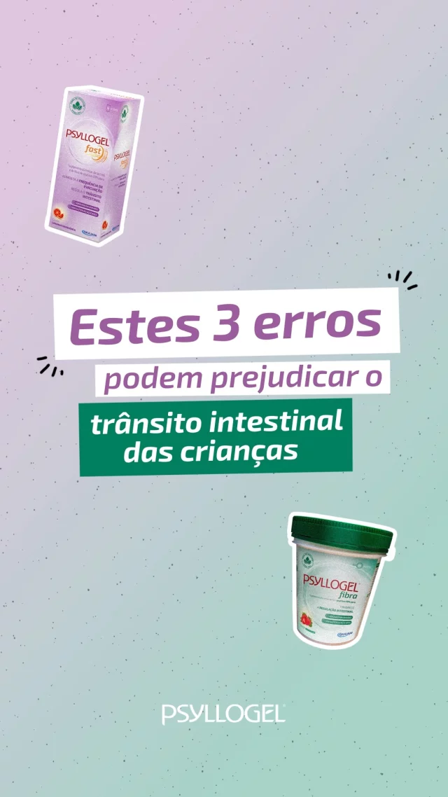 Pois é, os mais pequenos também podem sofrer de prisão de ventre, e os pais têm um papel essencial na prevenção. Descobre como 😌

Psyllogel é adequado para adultos e crianças a partir dos 6 anos.
Os suplementos alimentares não devem ser utilizados como substitutos de um regime alimentar equilibrado e de um modo de vida saudável. Mantenha fora da vista e do alcance das crianças. Não exceder a toma diária recomendada.