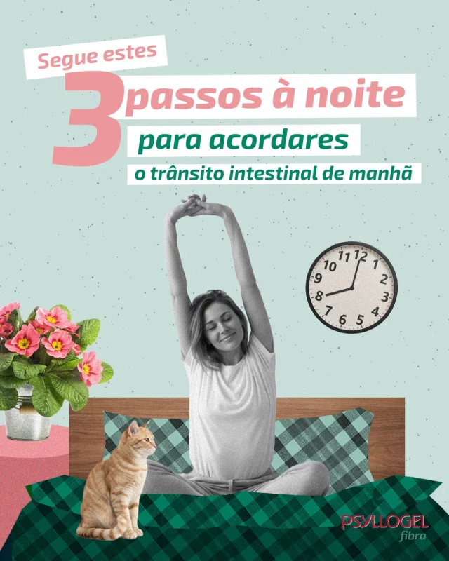 O teu intestino não adormece, só precisa das condições certas para trabalhar enquanto dormes. 🌙 E se precisares de um empurrãozinho de fibra no teu dia, experimenta Psyllogel Fibra. 😌

Os suplementos alimentares não devem ser utilizados como substitutos de um regime alimentar equilibrado e de um modo de vida saudável.
Mantenha fora da vista e do alcance das crianças. Não exceder a toma diária recomendada. Tome pelo menos duas horas antes ou duas horas após a toma de medicamentos