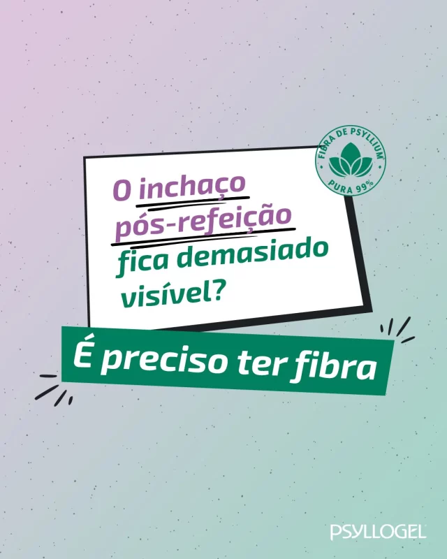 O inchaço abdominal acontece geralmente em pessoas com uma digestão lenta ou hábitos alimentares irregulares.

Para combater o inchaço, complementa uma alimentação rica em fibras e, se necessário, com Psyllogel Fibra, o suplemento com fibra de Psyllium 99% pura. 🌾

Descobre a tua verdadeira fibra com Psyllogel! 😉