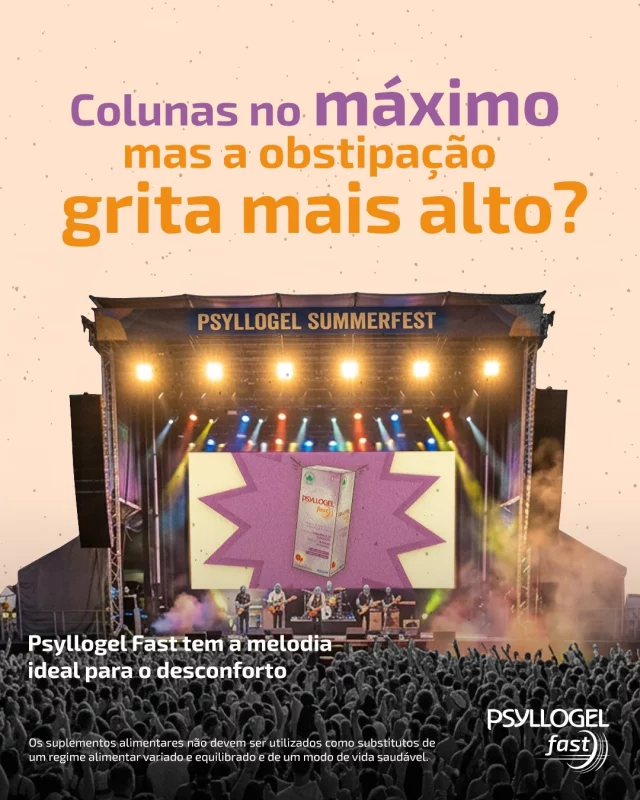 Os festivais de verão estão a chegar à reta final e queremos que aproveites até ao último segundo sem desconforto e urgências. 🫶

Psyllogel Fast promove a regulação intestinal e o alívio rápido e suave da prisão de ventre, para vibrares com cada concerto no ritmo natural. 😍🌿

.
.
.
Psyllogel® fast é um suplemento alimentar. Os suplementos alimentares não devem ser utilizados como substitutos de um regime alimentar equilibrado e de um modo de vida saudável. Mantenha fora da vista e do alcance das crianças. Não exceder a toma diária recomendada. Tome pelo menos duas horas antes ou duas horas após a toma de medicamentos.

*Devido à presença de Psyllium, que contribui para a regularidade do trânsito intestinal e para o volume e a consistência normais das fezes, e de Lactitol, que contribui para o funcionamento normal do intestino através do aumento da frequência das evacuações (o efeito benéfico é obtido com o consumo de 10 g de Lactitol (1 stick).