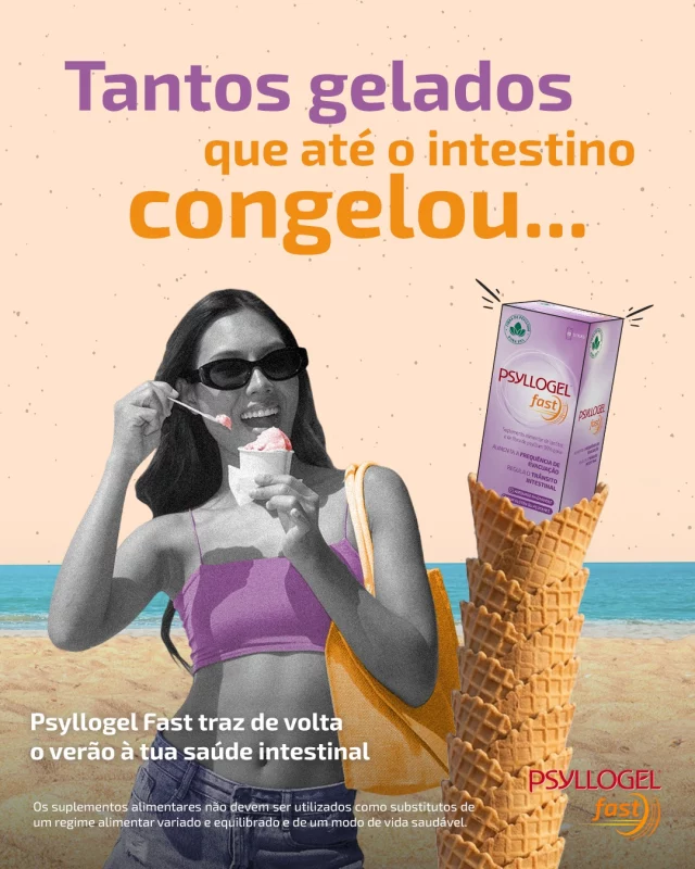 Um gelado na praia sabe sempre bem, mas toma cuidado: uma alimentação com excesso de açúcar afeta o teu bem-estar intestinal. 😳

Psyllogel Fast é o suplemento alimentar que te ajuda a restabelecer o ritmo intestinal natural de forma suave e sem desconforto, para voltares ao teu mood para mais dia de bronze. 🏖️✨

.
.
.
Psyllogel® fast é um suplemento alimentar. Os suplementos alimentares não devem ser utilizados como substitutos de um regime alimentar equilibrado e de um modo de vida saudável. Mantenha fora da vista e do alcance das crianças. Não exceder a toma diária recomendada. Tome pelo menos duas horas antes ou duas horas após a toma de medicamentos.

*Devido à presença de Psyllium, que contribui para a regularidade do trânsito intestinal e para o volume e a consistência normais das fezes, e de Lactitol, que contribui para o funcionamento normal do intestino através do aumento da frequência das evacuações (o efeito benéfico é obtido com o consumo de 10 g de Lactitol (1 stick).